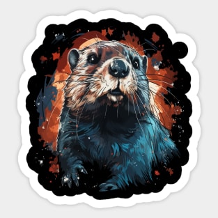 Patriotic Beaver Sticker